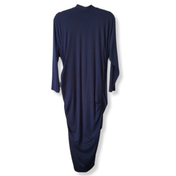 MM LaFleur Blue Stretch Jersey Casey Dress 1X Modern Bodycon Corporate Chic - Picture 8 of 12
